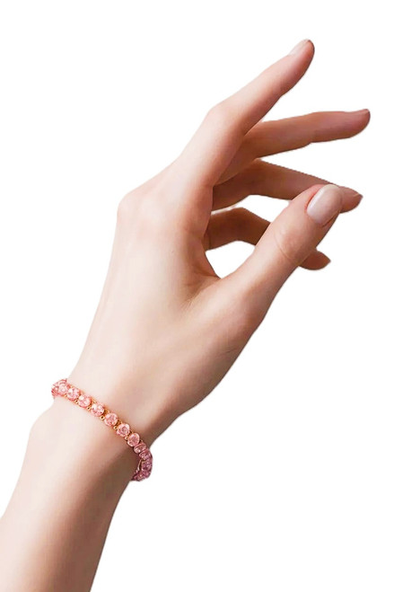 Women's Swarovski 6 mm Light Rose Pink Crystal Bracelet