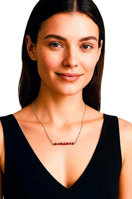 Women's Red Siam Crystal Necklace
