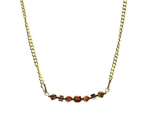 Women's  Mocha Brown Crystal Necklace