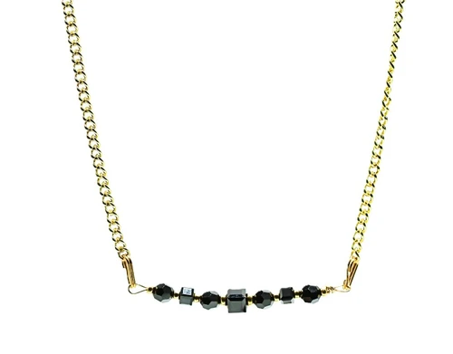 Women's Jet Black  Crystal Necklace