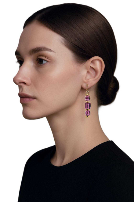 Women's Amethyst Crystal Dangle Earrings