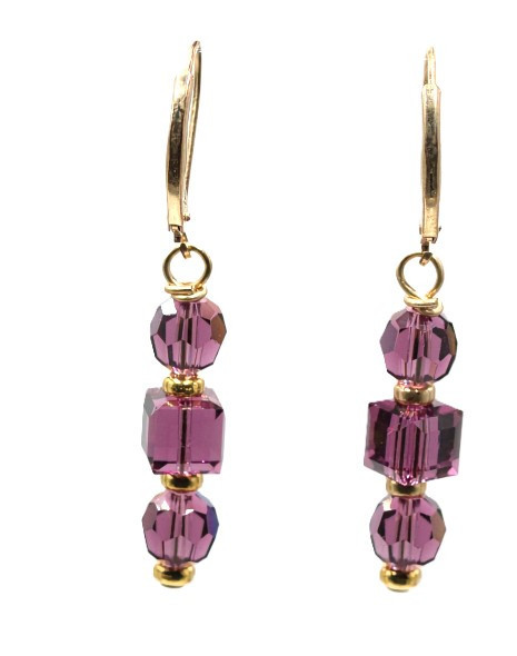 Women's  Amethyst Crystal Dangle Earrings