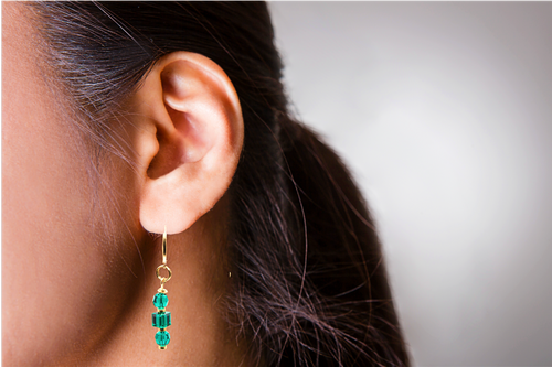 Women's Emerald Green Crystal Dangle Earrings