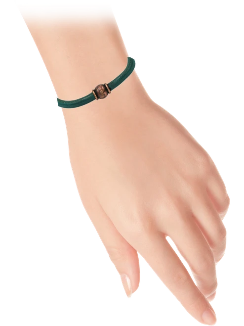 Women's 5 mm Kelly Green Round Leather Cord Bracelet