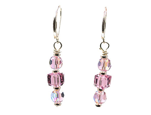 Women's Light Amethysts Crystal Dangle Earrings