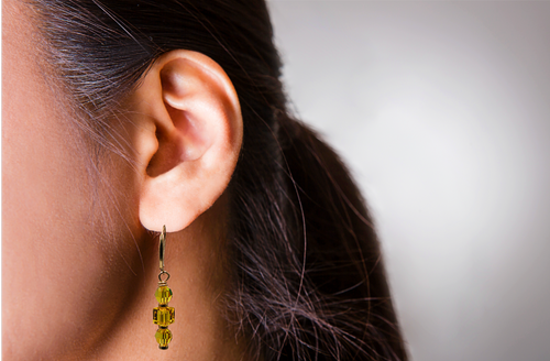 Women's  Sun Flower Yellow Crystal Dangle Earrings