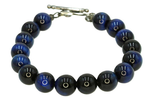10 mm Blue Tiger Eye Gemstone Bracelet
