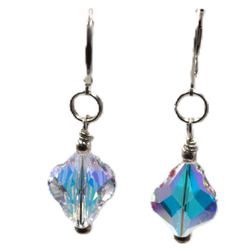Women's 14 mm Crystal Clear Baroque Crystal Dangle Earrings