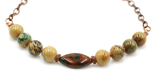 Women's Verdite & Green Opal Gemstone Necklace