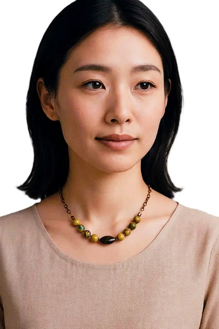 Women's Verdite & Green Opal Gemstone Necklace