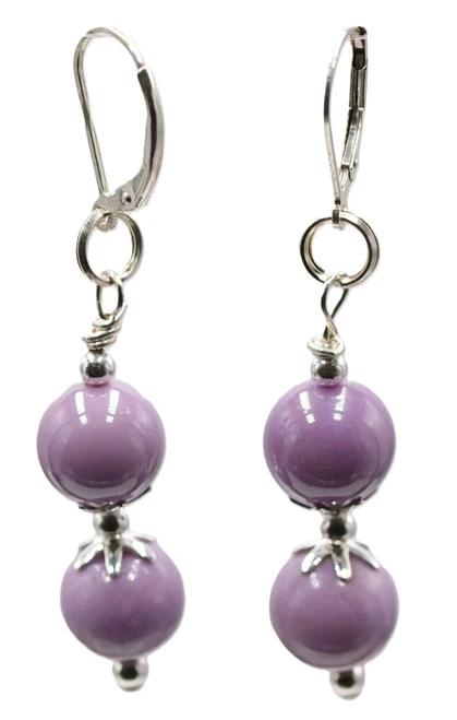 Women's Pink Phosphosiderite Gemstone Dangle Earrings