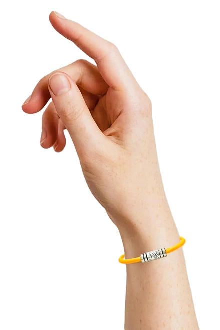 Women's 5 mm Yellow Round Leather Bracelet