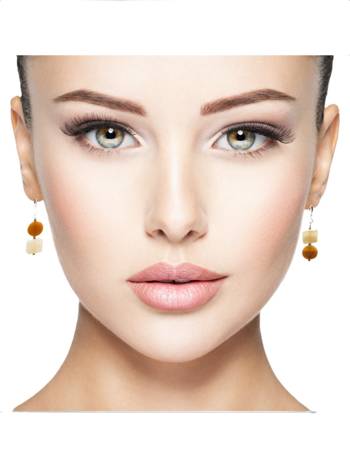 Women's Oval/Flat/Square Italian Onyx Gemstone Earrings