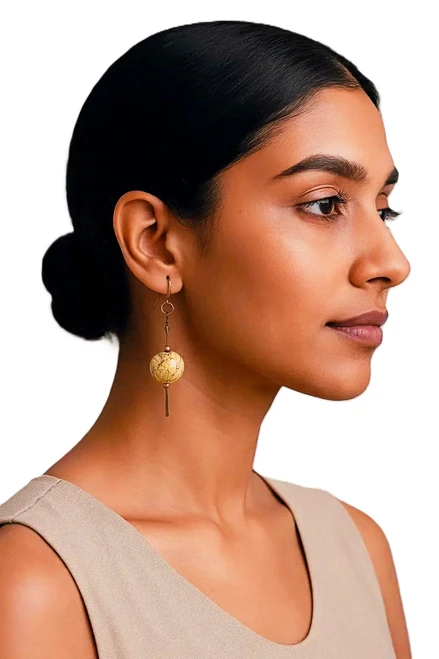 Women's Verdite & Green Opal Dangle Gemstone Earrings