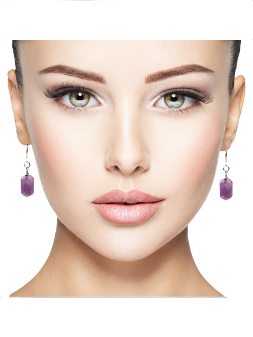 Women's Amethyst Purple Gemstone Earrings