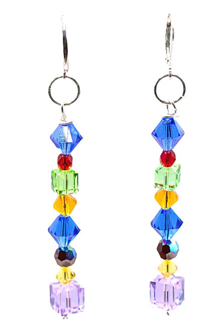 Women’s Multicolored/ Multi Shaped Crystals Dangle Earrings