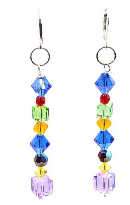 Women’s Multicolored/ Multi Shaped Crystals Dangle Earrings