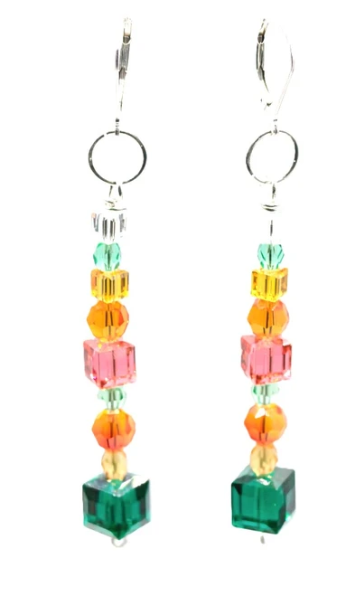 Women’s Multicolored/Multi Shaped Crystals Dangle Earrings