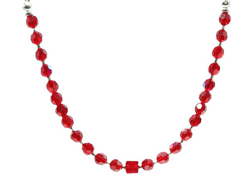 Women's Red Siam Classic Crystal Necklace