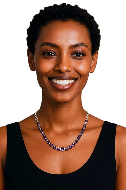 Women's Amethyst Swarovski Classic Crystal Necklace