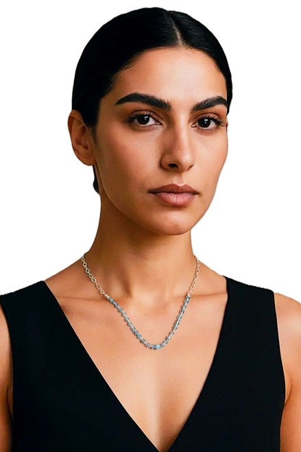 Women's Aquamarine Swarovski Classic Crystal Necklace