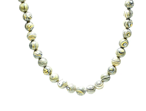 Men’s Peacock Stone Beads, Yellow/Black/White Malachite Necklace