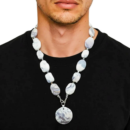 Men’s 27 Inch Terra Rosa Jasper Necklace