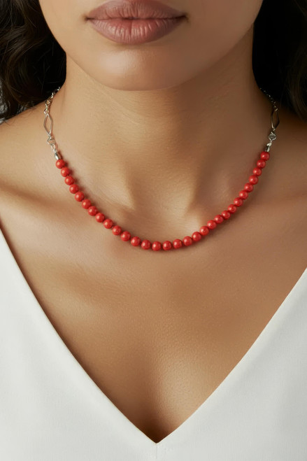 Women's Pink Crystal Pearl Necklace