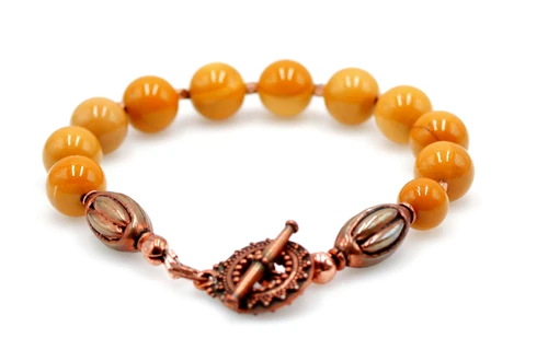 Men’s Yellow Mookaite Gemstone Bracelet