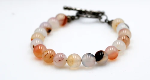 Men’s Multicolor Dendrite Agate Gemstone Bracelet