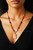 Marble/Red Agate Gemstone Statement Necklace
