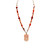 Marble/Red Agate Gemstone Statement Necklace