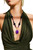 Purple Crazy Lace Agate/Black Stone Gemstone Statement Necklace