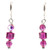 Women's Fuchsia Pink Crystal Dangle Earrings