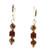 Women's Mocha Brown Crystal Dangle Earrings