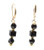 Women's Jet Black/Gold Crystal Dangle Earrings