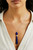 Women's Navy Blue Suede Tassel Necklace
