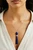 Women's Navy Blue Suede Tassel Necklace