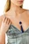 Women's Navy Blue Suede Tassel Necklace