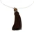 Women's Dark Brown Suede Tassel Necklace