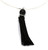 Women's Black Suede Tassel Necklace
