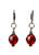 Women's 10 mm Red Siam Round Crystal Dangle Earrings