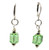 Women's 8 mm Peridot Green Faceted Cube Crystal Dangle Earrings