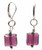 Women's 10 mm Amethyst Purple Stairway Crystal Dangle Earrings