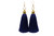 Women's Navy Blue Silk Tassel Earrings