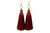 Women's Red Siam Silk Tassel Earrings