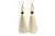 Women's White Silk Tassel Earrings