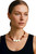 Women's Brown Oval & Flat Square Italian Onyx Gemstone Necklace
