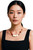 Women's Brown Oval & Flat Square Italian Onyx Gemstone Necklace