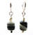 Women's Black & Gray Marble Gemstone Dangle Earrings
